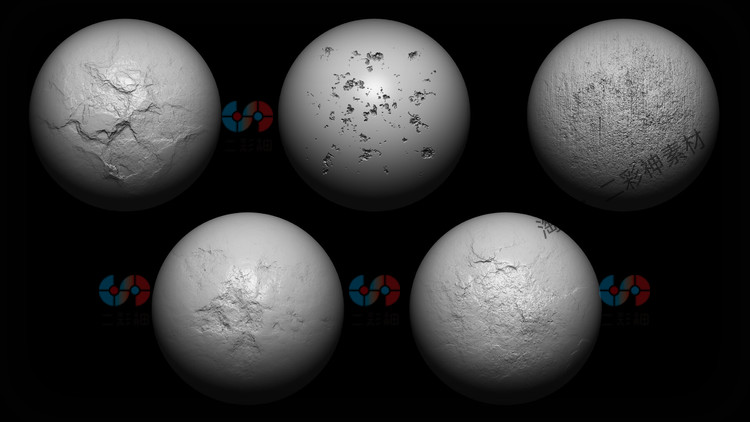 zbrush混凝土裂缝blender损坏3D笔刷alpha纹理maya阿尔法C4D贴图C5889