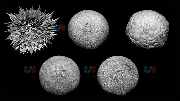 zbrsuh植被自然VDM画笔imm画笔藤蔓玫瑰蘑菇苔藓zb建模雕刻图案C5890 