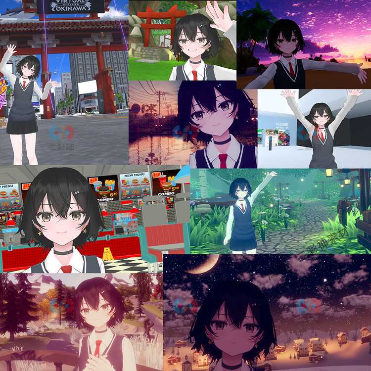 blender卡通动漫maya美少女VRChat人物角色fbx基础3D模型unity3D C5899