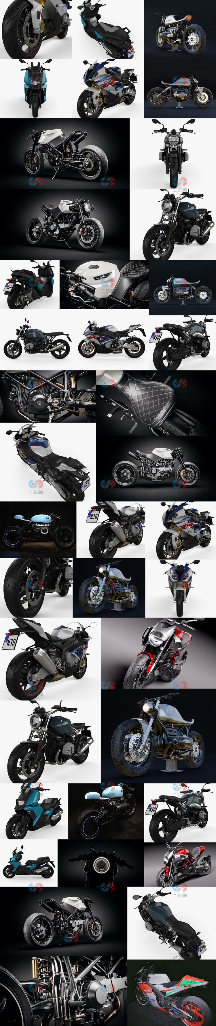 C4D摩托车3D模型blender渲染fbx建模obj设计maya素材3dmax车辆ue C5913