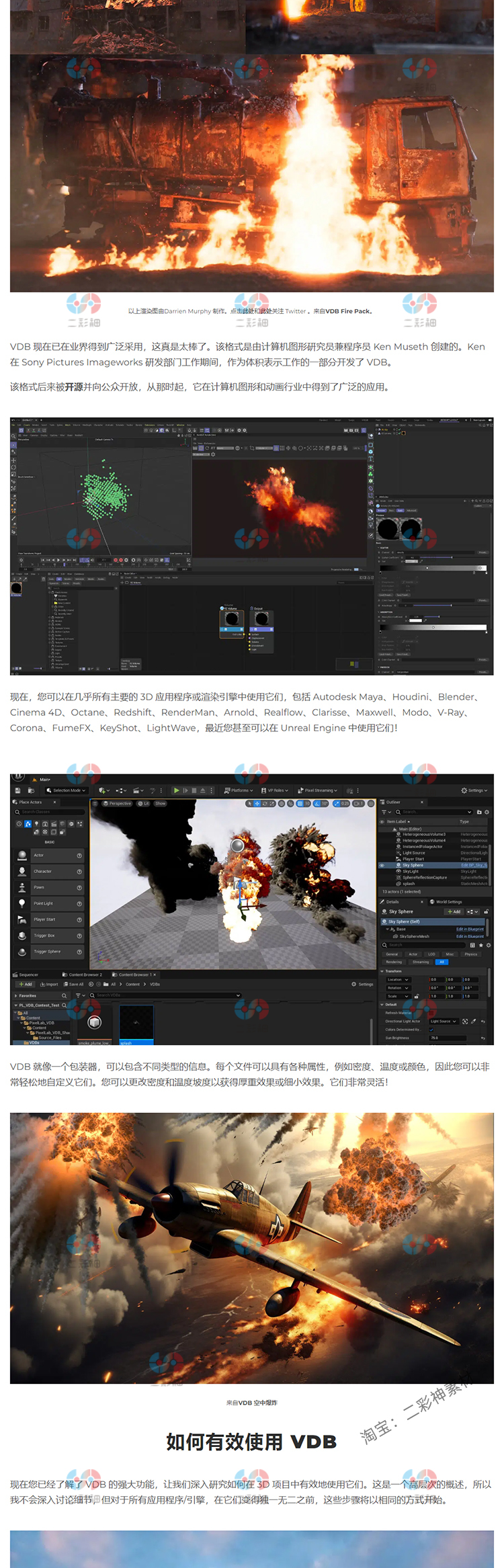 VDB动态烟雾C4D高精度特效动画maya烟雾蒸汽体积云3D通用vfx火焰C5983 