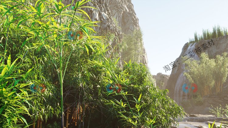 3DMAX植物竹林景观竹子绿竹青竹毛竹模型素材绿植环境素材3D建模C5985