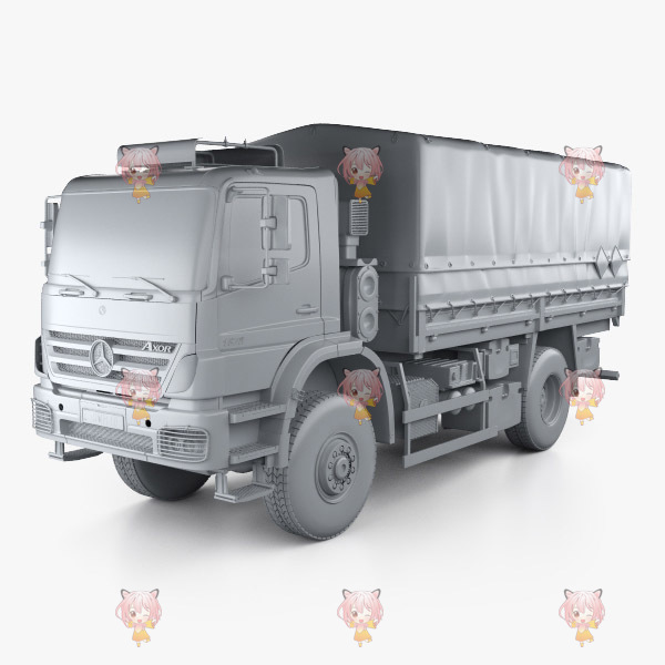 C4D货运卡车maya通用3D模型obj车辆fbx运输车stl运货车建模源文件C12001 