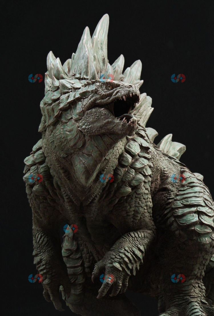 zbrush白膜哥斯拉超精细zb文件模型建模怪兽雕塑妖兽游戏建模素材C12007