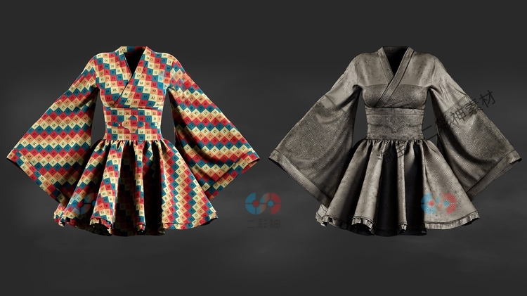 MD女性服饰女生clo3d衣服裙子obj礼服蕾丝fbx女士3d戏服游戏资产C12023