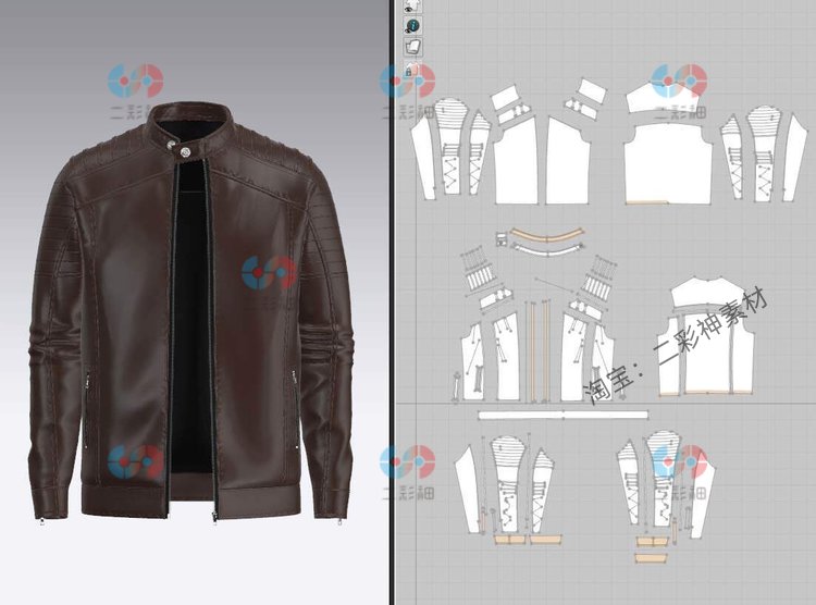 男士皮革夹克外衣MD模型3D渲染fbx建模obj设计maya素材C4D源文件