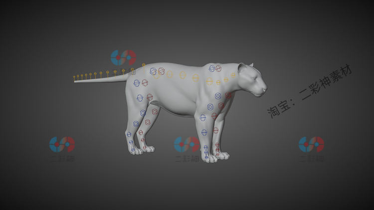 Blender老虎高精度绑定动画3D模型c4d建模obj设计maya素材源文件